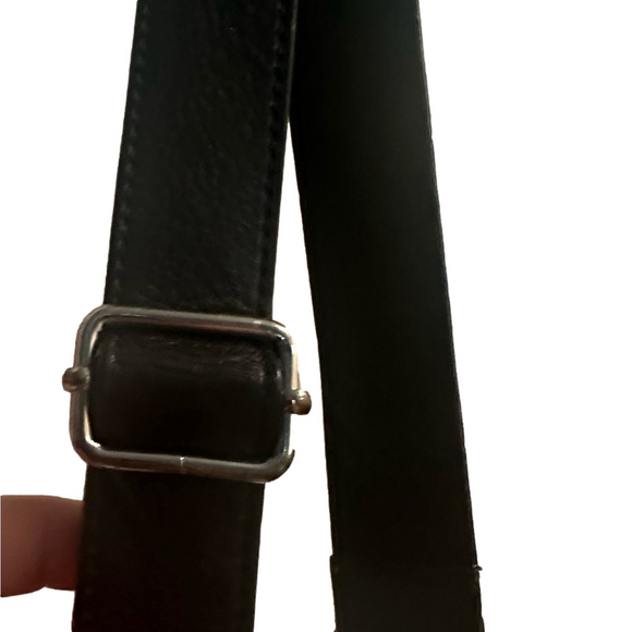 Tory Burch Black Leather Crossbody Purse Adjustable Chain Link Strap, imperfect - Picture 10 of 11